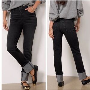 Evereve Ever Straight w Cuff in Multiplicity Black Jeans size 28